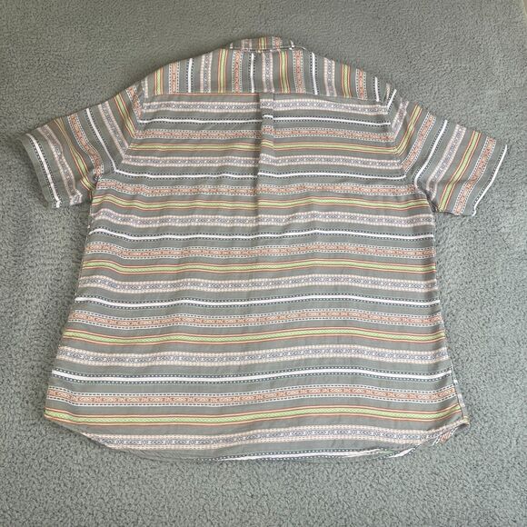 Carbon2Cobalt Shirt Mens XL Gray Green Button Short Sleeve Pocket  Aztec Tribal - Picture 4 of 12
